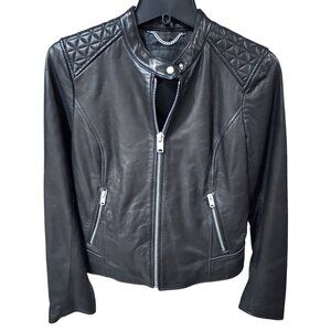 Marc New York Andrew Marc Womens Leather Motorcycle Jacket Black S NWT MSRP $350